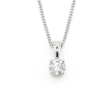 0.35Ct Natural Diamond Adjustable Solitaire Necklace 14Kt White Gold