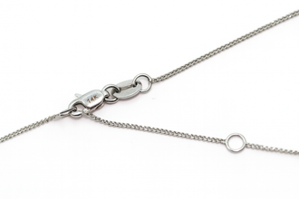 0.35Ct Natural Diamond Adjustable Solitaire Necklace 14Kt White Gold