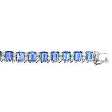 $15900 14Kt White Gold 17.35 Tanzanite and Diamond Tennis Bracelet