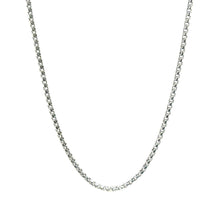 14Kt White Gold 2.5mm Round Box Link Chain 20