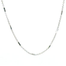 14Kt White Gold 1.5mm Unique Round Cable and Hexagonal Link Chain 20
