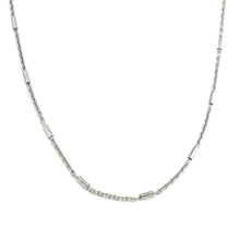 14Kt White Gold 1.5mm Unique Round Cable and Hexagonal Link Chain 20