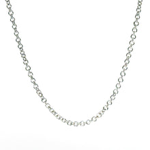 18Kt White Gold 2.8mm Round Cable Link Link Chain 16
