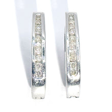 $2200 0.50Ct White Gold Diamond Oval Huggie Fashion Hoop Earrings 14Kt