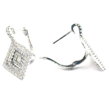 $5900 1.20 Ct Princess and Round Diamonds Drop Earrings 18Kt White Gold F-VS2