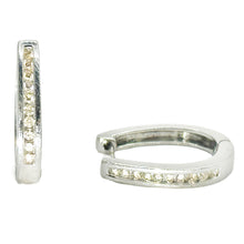 $2200 0.50Ct White Gold Diamond Oval Huggie Fashion Hoop Earrings 14Kt