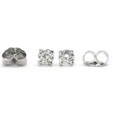 $4500 1.01Ct F-VS2 White Gold Round Shape Diamond Stud Earrings 14Kt