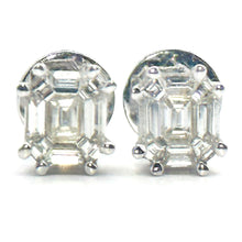 $5900 1.00Ct White Gold Cushion Diamond Studs Earrings 14Kt