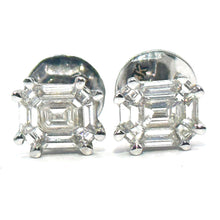 $5900 1.00Ct White Gold Cushion Diamond Studs Earrings 14Kt