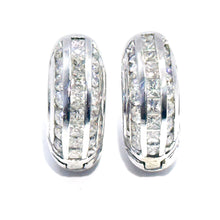 $4900 1.10Ct Princess and Round Diamonds Huggie Earrings 14kt White Gold F-VVS2