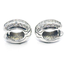 $4900 1.10Ct Princess and Round Diamonds Huggie Earrings 14kt White Gold F-VVS2