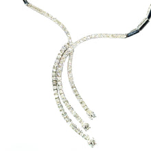 $7500 1.20Ct White Gold Diamond Three Row Drop Necklace 14Kt - Esmeralda Jewels 