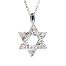 $3,500 0.75Ct White Gold Diamond Star Of David Pendant and Necklace18Kt - Esmeralda Jewels 