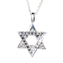 $3,500 0.75Ct White Gold Diamond Star Of David Pendant and Necklace18Kt - Esmeralda Jewels 