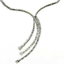 $7500 1.20Ct White Gold Diamond Three Row Drop Necklace 14Kt - Esmeralda Jewels 