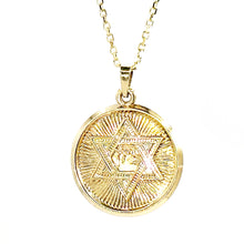 $950 14Kt Yellow Gold Diamond Cut Jewish Star Of David Pendant Necklace - Esmeralda Jewels 