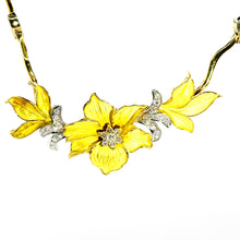 $12800 0.75Ct Yellow Gold Diamond Flower Design Fashion Necklace 18Kt - Esmeralda Jewels 