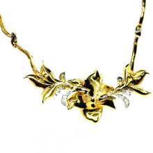 $12800 0.75Ct Yellow Gold Diamond Flower Design Fashion Necklace 18Kt - Esmeralda Jewels 