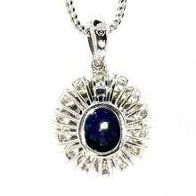 $12800 7.17Ct White Gold Diamond Sapphire and Diamond Pendant Necklace 14Kt - Esmeralda Jewels 