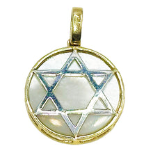 $2800 14Kt Yellow Gold Mother Of Pearl Star Of David Pendant