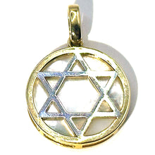 $2800 14Kt Yellow Gold Mother Of Pearl Star Of David Pendant
