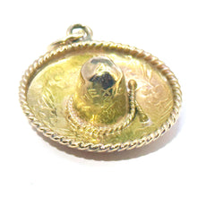 $650 14Kt Yellow Gold Three Dimensional Mexican Sombrero Hat Charm
