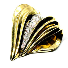 $3500 0.50Ct Yellow Gold Diamond Slide Drop Heart Pendant 14Kt