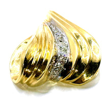 $3500 0.50Ct Yellow Gold Diamond Slide Drop Heart Pendant 14Kt