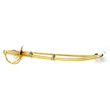 $2600 14Kt Yellow and White Gold Three Dimensional Sword Pin Brooch
