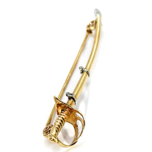 $2600 14Kt Yellow and White Gold Three Dimensional Sword Pin Brooch