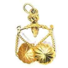 $775 14Kt Yellow Gold Three Dimensional Zodiac Libra Scrolls Charm Pendant