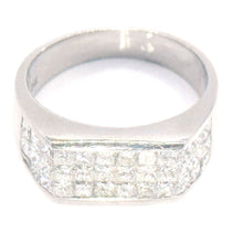 $4900 1.90Ct White Gold Invisible Three Row Diamond Fashion Ring 18Kt