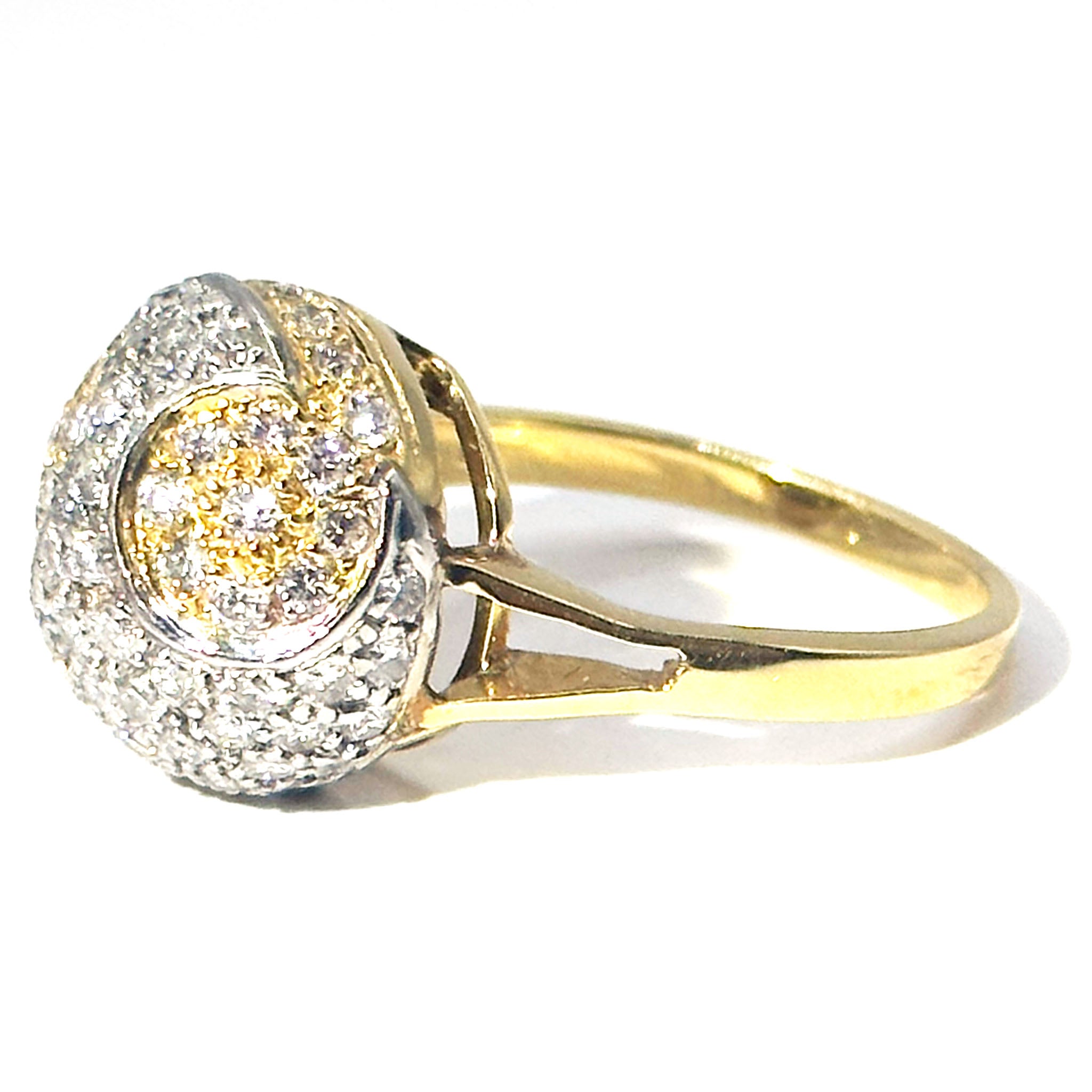 $5900 1.75Ct Yellow Gold Diamond Ball Fashion Ring 18Kt
