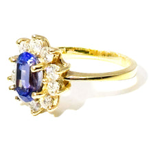 $5800 2.21Ct Yellow Gold Tanzanite and Diamonds All Around Women's Ring 14Kt