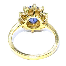$5800 2.21Ct Yellow Gold Tanzanite and Diamonds All Around Women's Ring 14Kt