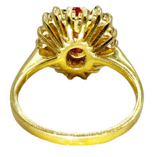 $5900 1.99Ct Yellow Gold Baguette Diamond and Ruby Cocktail Ring 14Kt