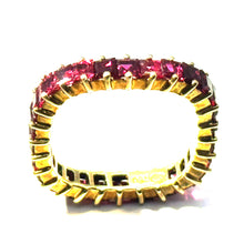 $5,600 4.00Ct Yellow Gold Square Women's Ruby Eternity Wedding Band Ring 18Kt