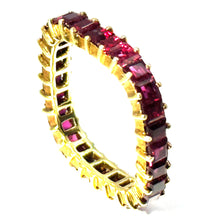 $5,600 4.00Ct Yellow Gold Square Women's Ruby Eternity Wedding Band Ring 18Kt