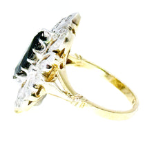 $4900 1.82Ct Marquise Sapphire and Diamond Russian Style Vintage Ladies Ring 14Kt