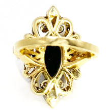 $4900 1.82Ct Marquise Sapphire and Diamond Russian Style Vintage Ladies Ring 14Kt