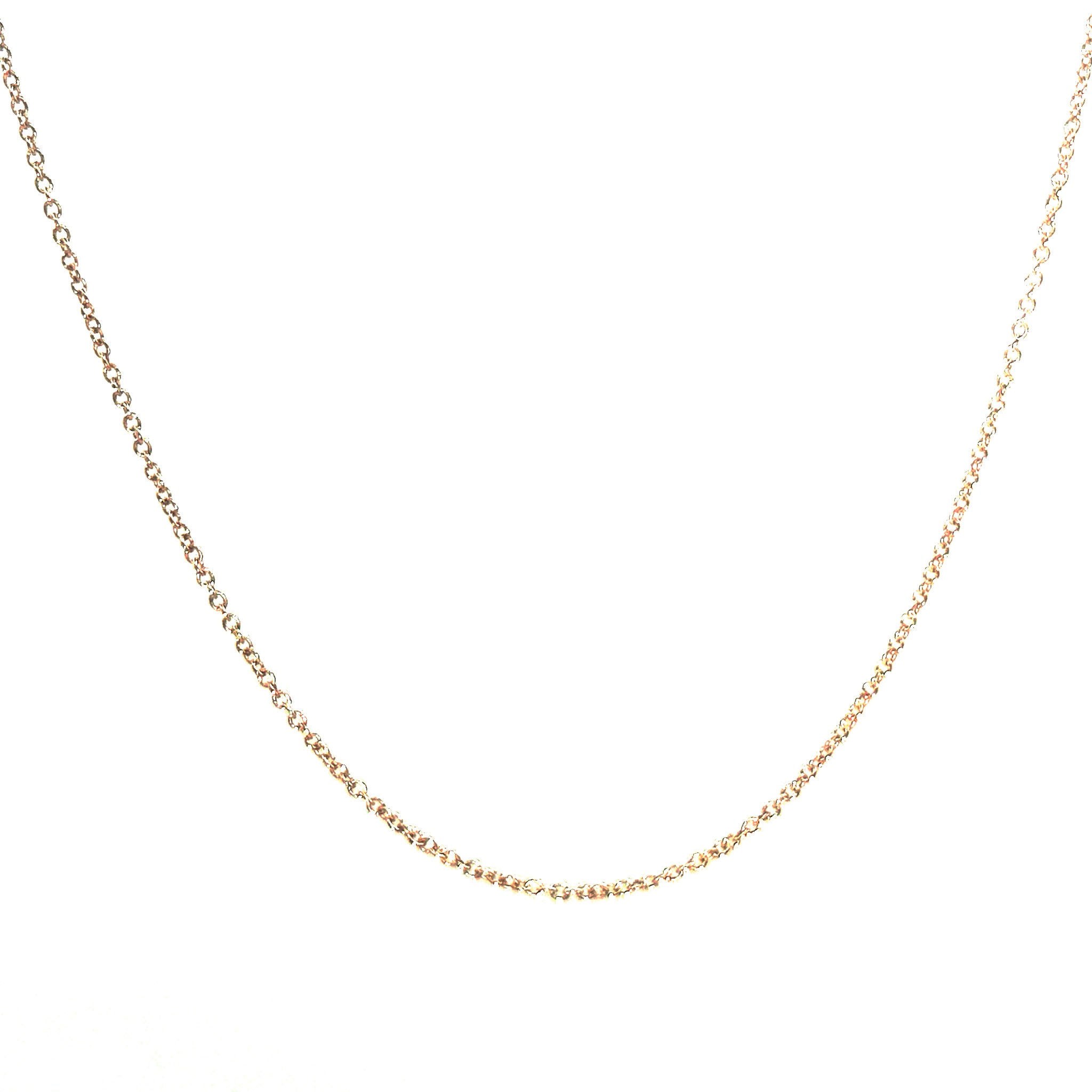 14Kt Rose Gold 1mm Cable Round link Chain 18" 1.45Gr