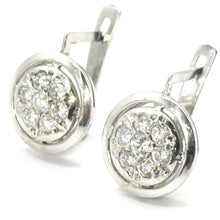 $5900 0.82Ct White Gold Diamond Pave Russian Style Hanging Earrings 14Kt