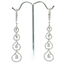 $6800 1.75Ct White Gold Diamond Drop Hanging Earrings 18Kt