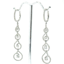 $6800 1.75Ct White Gold Diamond Drop Hanging Earrings 18Kt