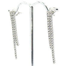 $5500 1.00Ct White Gold Two Row Diamond Fashion Women's Hanging Earrings 14Kt