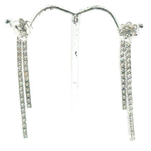 $5500 1.00Ct White Gold Two Row Diamond Fashion Women's Hanging Earrings 14Kt