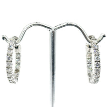 $4200 1.40Ct White Gold Diamond Inside out Fashion Hoop Earrings 14Kt