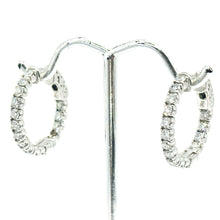 $4200 1.40Ct White Gold Diamond Inside out Fashion Hoop Earrings 14Kt