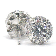 $12900 1.80Ct Halo Diamonds Studs Earrings 14Kt White Gold