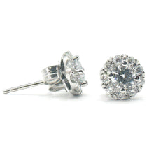$12900 1.80Ct Halo Diamonds Studs Earrings 14Kt White Gold